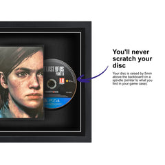 Frame a game: Your PlayStation 4 steelbook displayed within this square frame, featuring a spindle for safely attaching and removing the game disc.