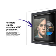 Frame a game: Your PlayStation 4 steelbook displayed within this square frame with UV protective glass to protect the game for years.