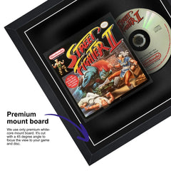 Your game music soundtrack CD displayed within this square frame, highlighted by a premium mount board to focus on the CD.