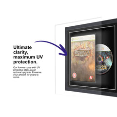 Frame a game: Your Xbox 360 steelbook displayed within this square frame with UV protective glass to protect the game for years.