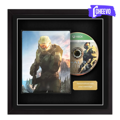 Frame a game and disc side by side in this frame. Display xbox video games with Cheevo. Perfect way to celebrate your collection. Frame games such as Halo Infinite, Gears 5, Call of Duty, Starfield, Forza, Red Dead 2.