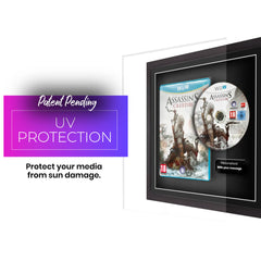 frame a nintendo wii video game. Frame a video game with the Cheevo magnetic display. UV protection from sunlight.