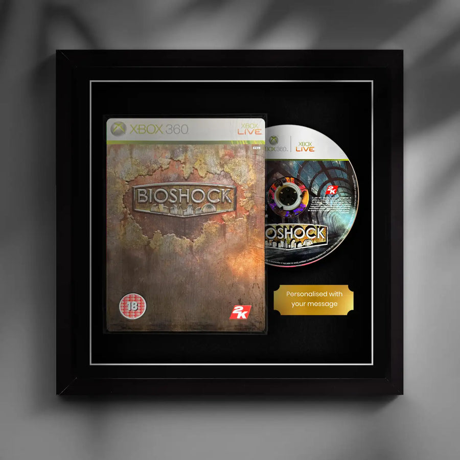 Frame any xbox 360 video game game. Your own Xbox 360 steelbook displayed within this square frame, the perfect way to showcase your game. Frame games such as Skyrim, Fallout New Vegas, Bioshock Infinite, Dark Souls, Resident Evil 5, Red Dead Redemption.