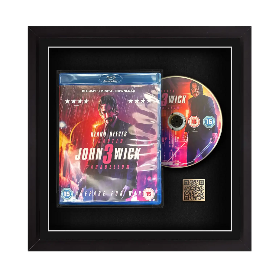 Frame any blu-ray movie film case and disc with the cheevo display. The Prestige, Fight Club, The Shawshank Redemption, The Wolf of Wall Street, Django Unchained, The Lion King