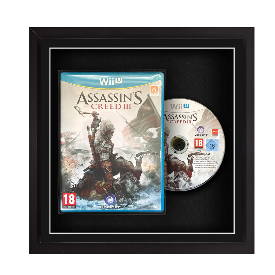 Frame any Nintendo Wii U video games safely inside a protective frame for display. Framed game. Zelda, Mario, Smash, Kart, Splatoon, Pikmin, Xenoblade, Bayonetta, Donkey