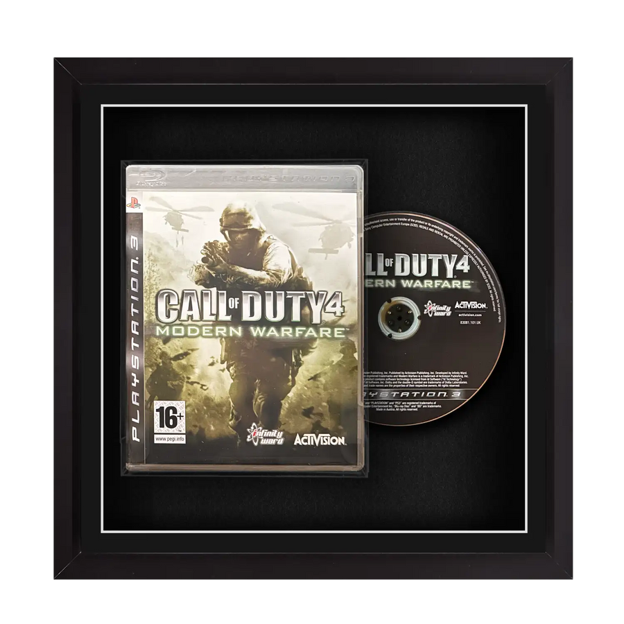 Frame any playstation 3 ps3 video game case and disc safely. Display a game with Cheevo frames. Frame games such as Portal, Batman Arkham, Borderlands, Heavy Rain.