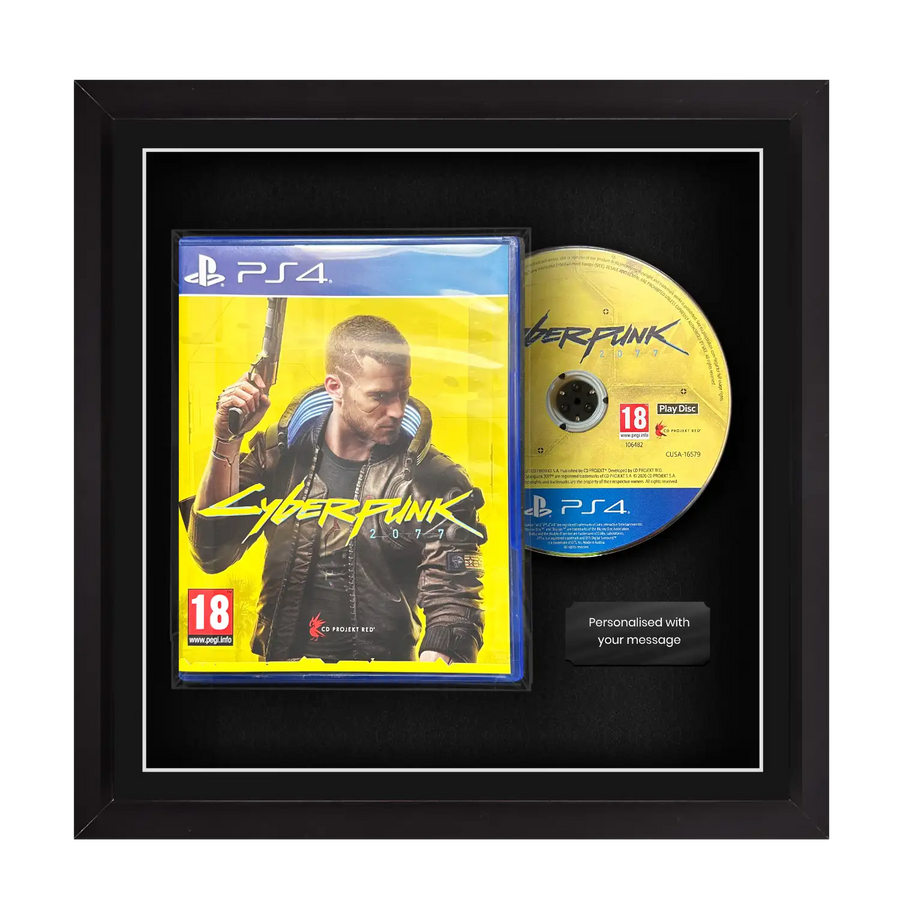 Frame any playstation 4 ps4 video game case and disc. Display video games with Cheevo frames. Frame games like God of War, Spider-Man, Bloodborne, Horizon, Uncharted