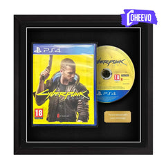 Frame any playstation 4 ps4 video game case and disc. Display video games with Cheevo frames. Frame games like The Witcher, Cyberpunk, Mortal Kombat, Assassin’s Creed, Devil May Cry, Ratchet & Clank, Crash, Spyro, Control, Battlefield.