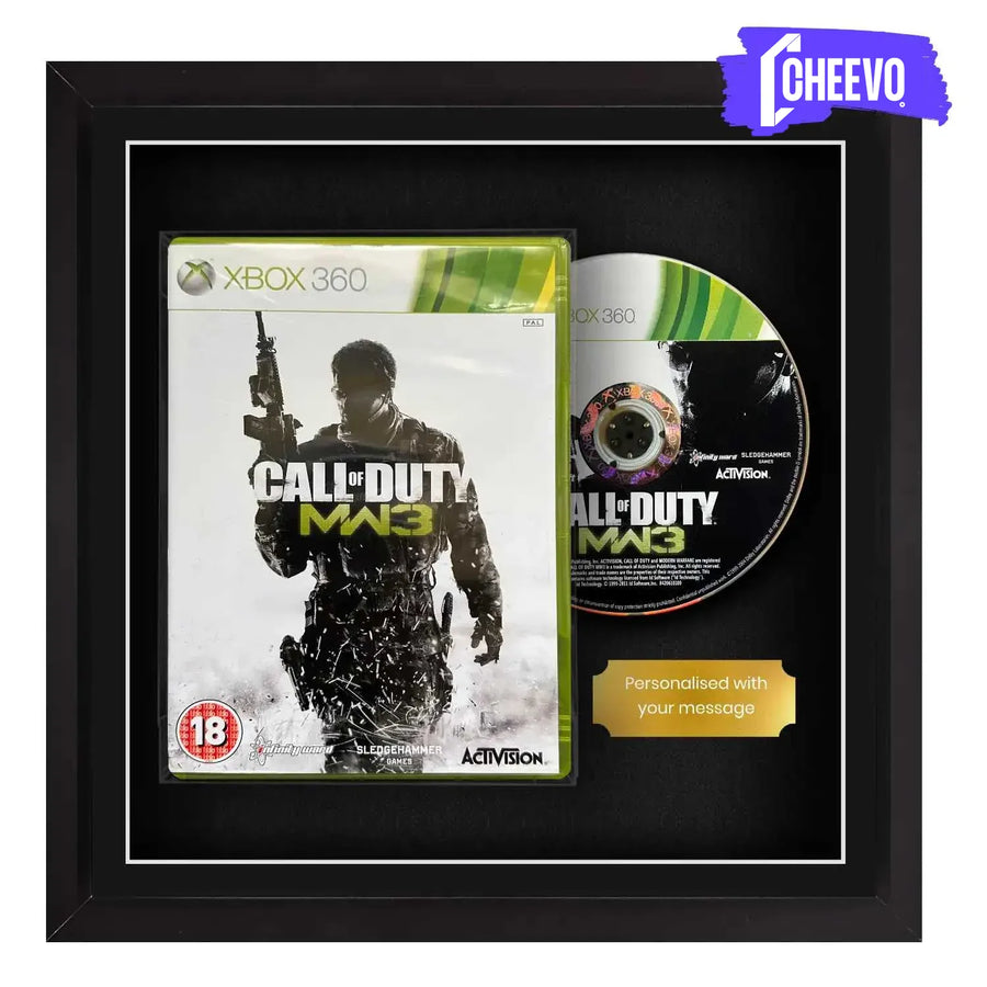 Frame any xbox 360 video game game. Your own Xbox 360 steelbook displayed within this square frame, the perfect way to showcase your game. Frame games such as Halo 3, Gears of War 2, Call of Duty Black Ops, Red Dead Redemption
