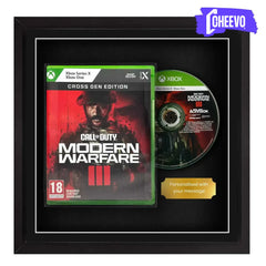 Frame any xbox 360 video game game. Your own Xbox 360 steelbook displayed within this square frame, the perfect way to showcase your game. Frame games such as Halo Infinite, Gears 5, Forza Horizon 5, Starfield, Cyberpunk 2077