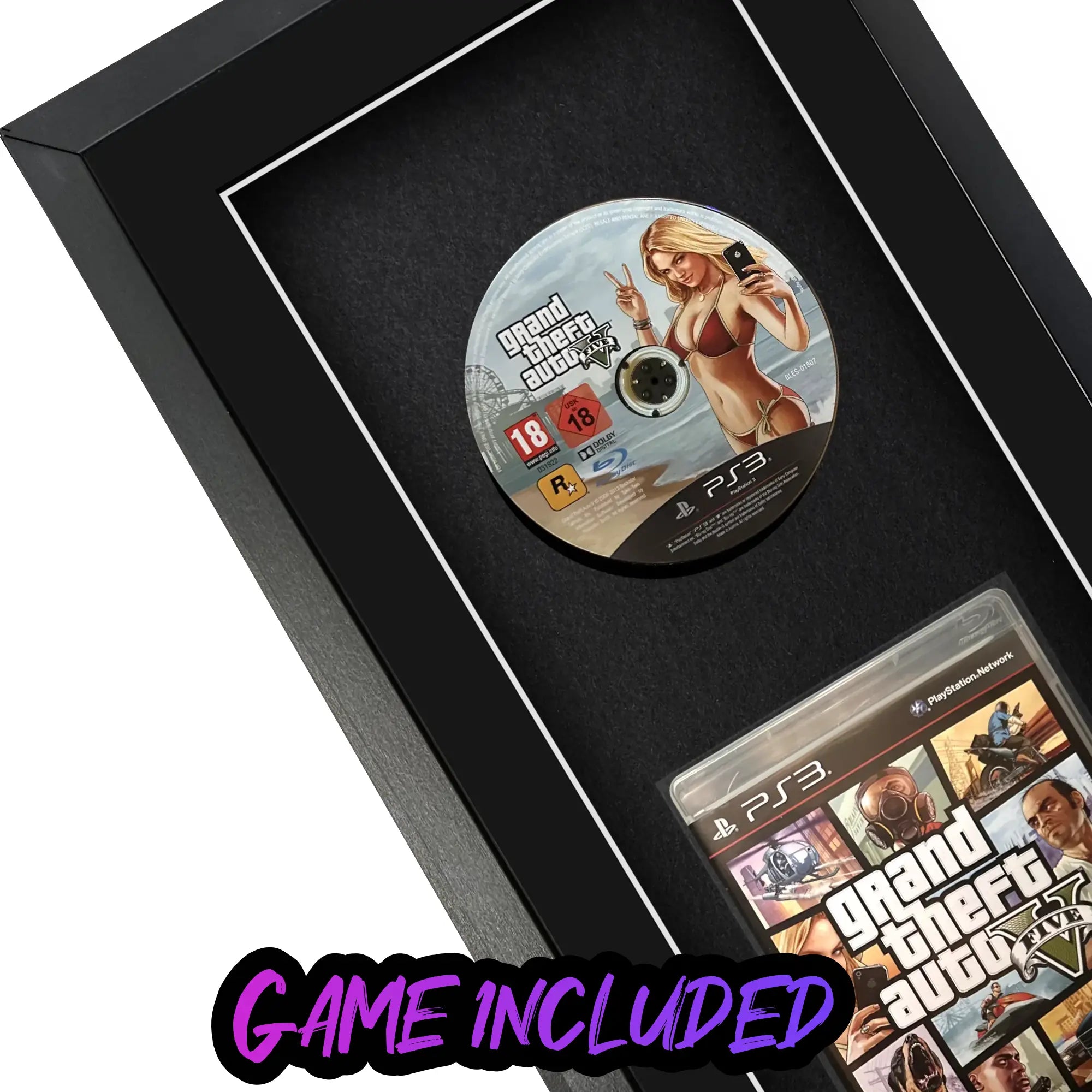 A video game displayed inside a frame, featuring Grand Theft Auto 5 for PlayStation 3. The perfect way to frame your game