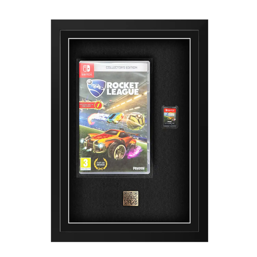 Frame and display any Nintendo Switch video game. Zelda, Mario, Smash, Pokémon, Metroid, Animal Crossing, Splatoon, Fire Emblem.