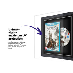 Frame your own Nintendo Wii U game within this square frame equipped with UV protective glass to protect the game for years