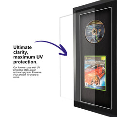 Frame your own Original Xbox game within a frame equipped with UV protective glass to protect the game for years