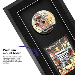 Frame your own PlayStation 2 game within this frame, highlighted by a premium mount board to focus on the game`