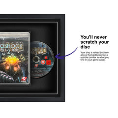 Frame your own PlayStation 3 game within this square frame, featuring a spindle for safely attaching and removing the game disc