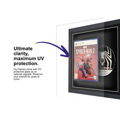 Frame your own PlayStation 5 game within this square frame equipped with UV protective glass to protect the game for years