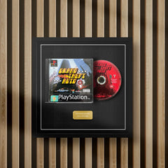 playstation 1 display frame for video games on a slat wall