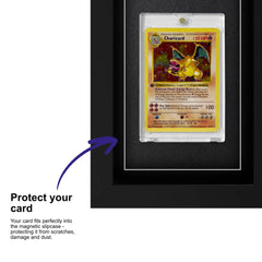 Pokemon card safely displayed in a magnetic case, protected from scratches, damage, and dust