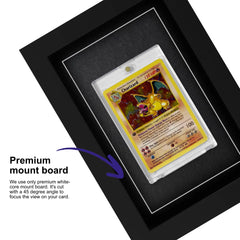 Pokemon card displayed within a frame, highlighted by a premium mount board to focus on the card as the subject