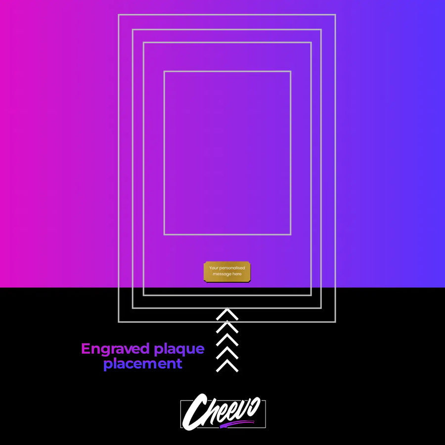 Back of a cheevo frame showing wall fixing method and frame foot for displaying it on a shelf or desk.