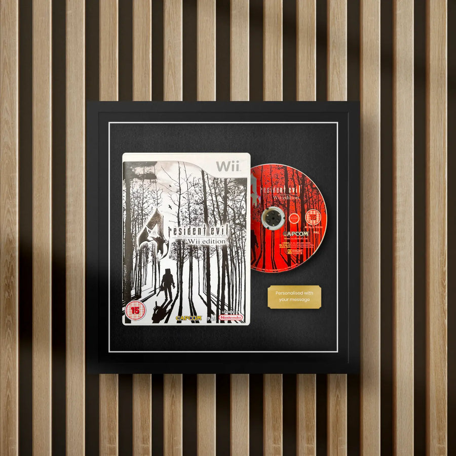 nintendo wii display frame for video games on a slat wall