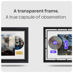 transparent frames for video games showing the front and back of a steelbook