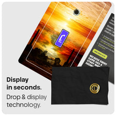 A cheevo branded art with purple logo and gold logo