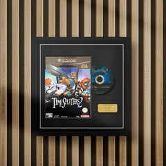 Nintendo gamecube display frame for video games on a slat wall