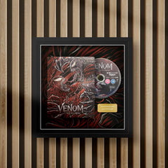 venom steelbook display frame with full colour background on a slat wall