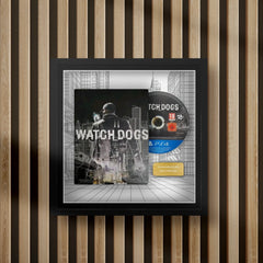 watch dogs steelbook display frame with full colour background on a slat wall