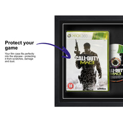 Frame your own Xbox 360 game within this square frame, featuring a plastic slipcase to safely attach and remove the game case without damage