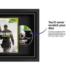 Frame your own Xbox 360 game within this square frame, featuring a spindle for safely attaching and removing the game disc