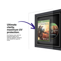 Frame your own Xbox One game within this square frame equipped with UV protective glass to protect the game for years