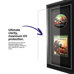 Frame your own Xbox One game within a frame equipped with UV protective glass to protect the game for years