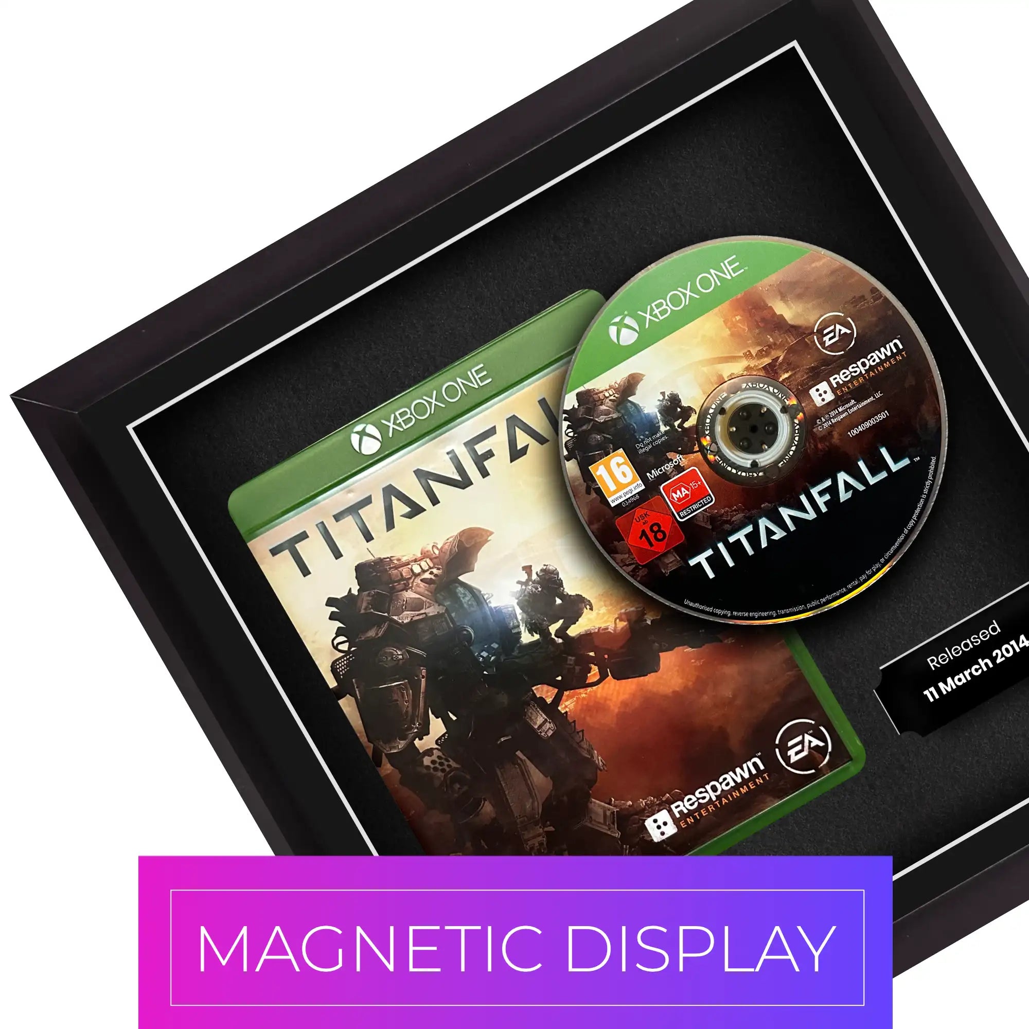 frame an xbox one video game display. The cheevo magnetic frame lets you decide your own layout.