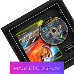 Xbox original video game display. Frame and present an xbox video game with this magnetic display solution.