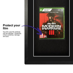 Frame your own Xbox Series X game within a frame, featuring a plastic slipcase to safely attach and remove the game case without damage