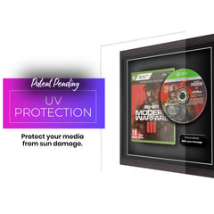 Xbox series x video game display frame. Magnetically fix your game safely into position and present your favourite games in frames. With UV protection from sunlight damage.