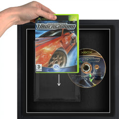 Plastic slipcase for original xbox video game cases. Add to a frame and display